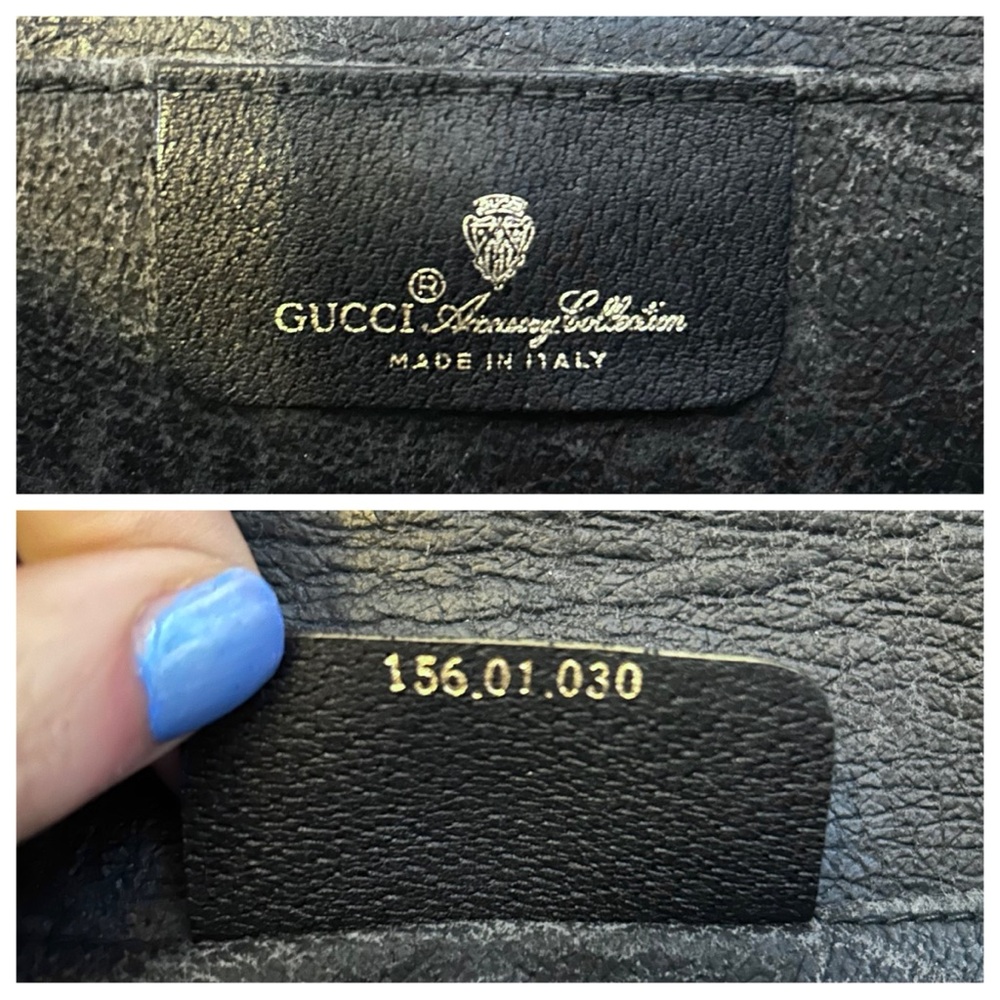 Vintage Gucci Sherry Line Black Coated Canvas GG Logo Print Pouch Clutch Bag - Picture 10 of 14